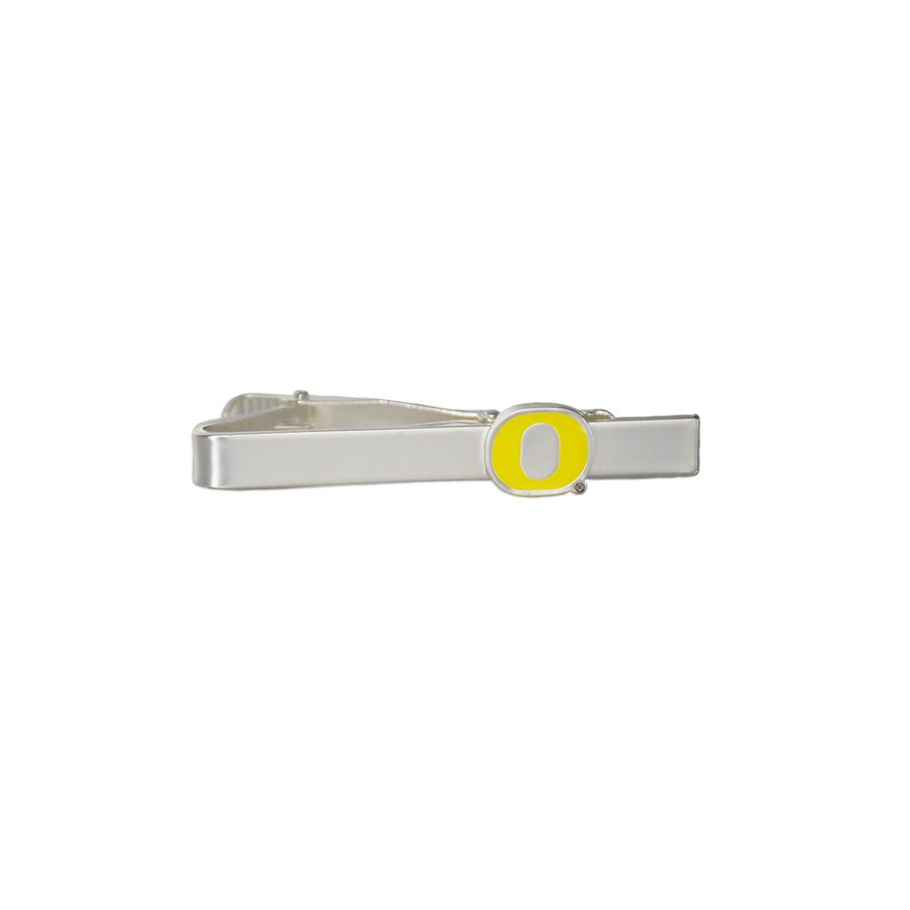 University of Oregon tie bar with brushed gold finish, showcasing team pride and stylish design.