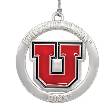 University of Utah Ornament featuring U of U logo, perfect for Christmas trees and fan displays.