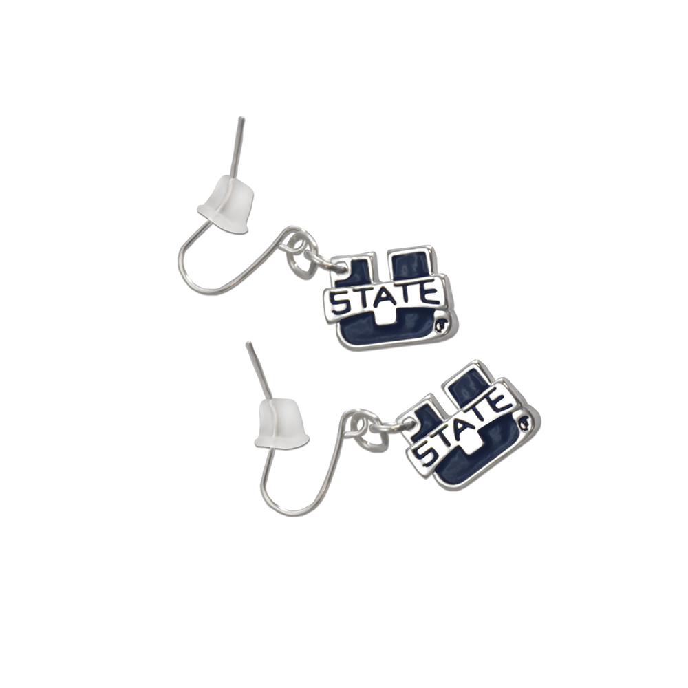 Stylish Utah State Aggie Fan Earrings with stainless steel posts, showcasing team spirit.