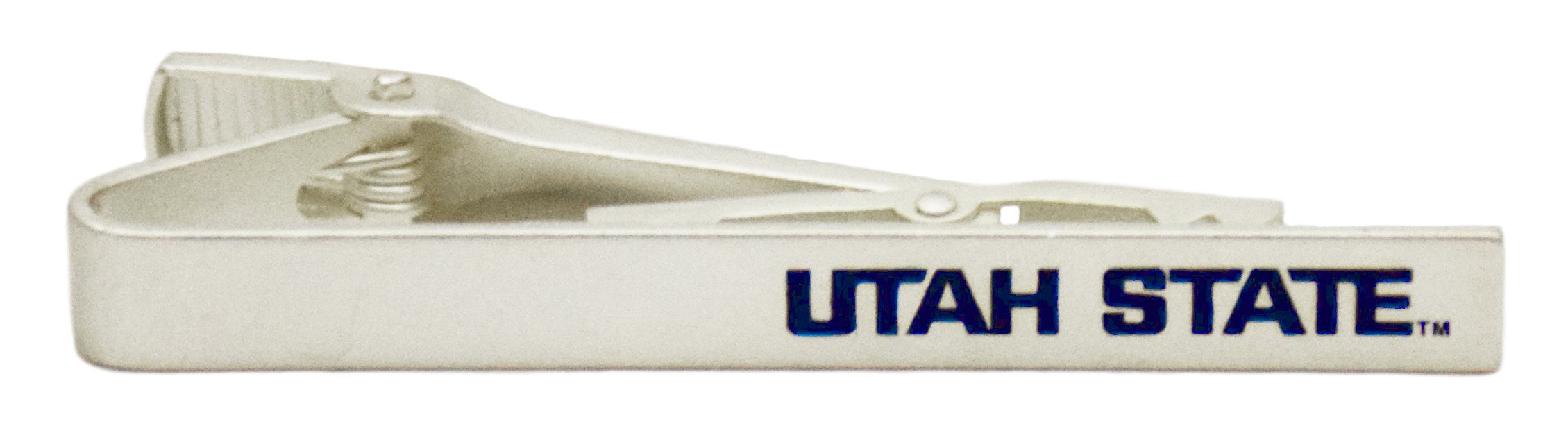 Utah State University Aggies USU Tie Bar in brushed silver finish, showcasing school spirit and style.