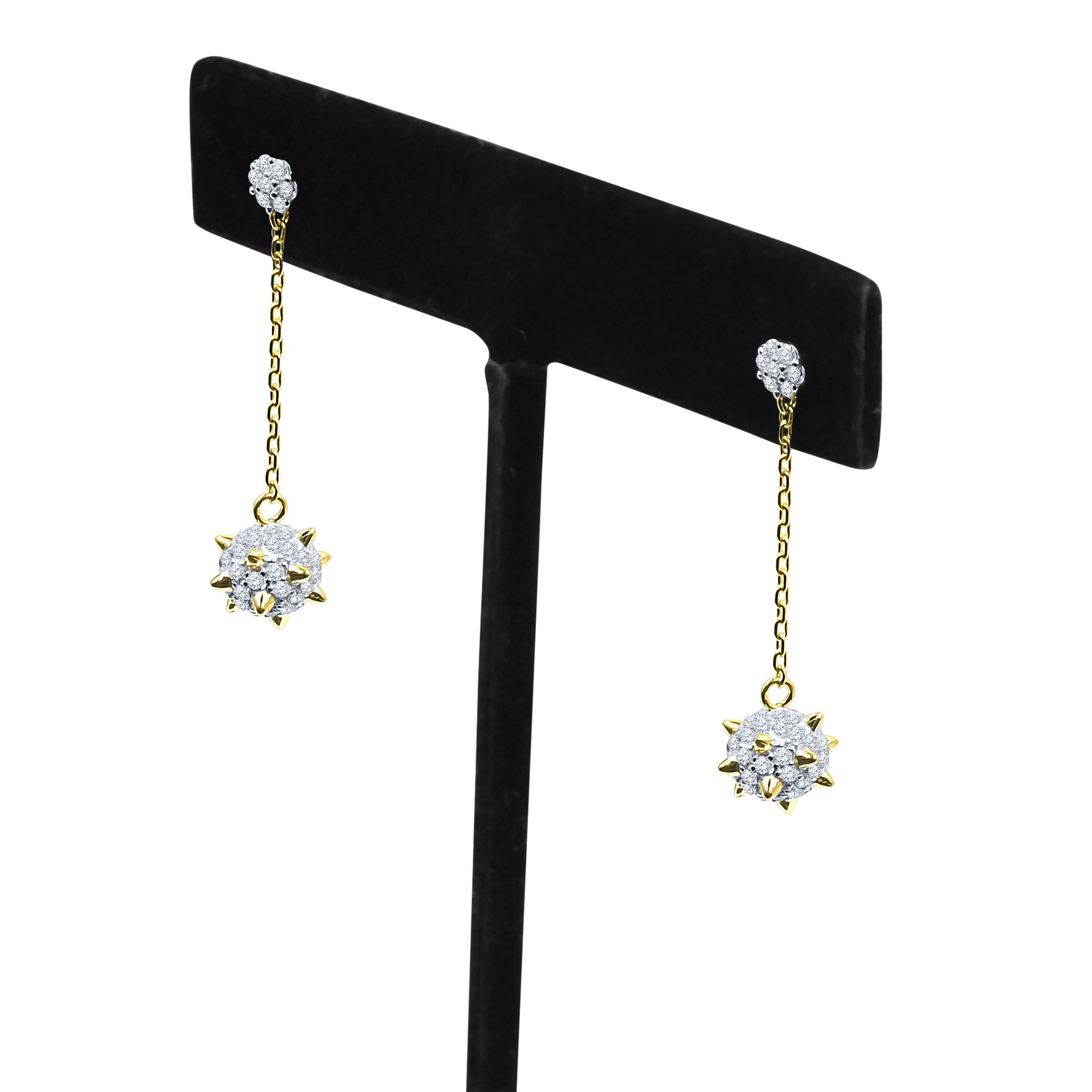 VASTY Silver Earrings featuring a unique textured surface and sparkling cubic zircon stones, elegantly designed for statement jewelry.