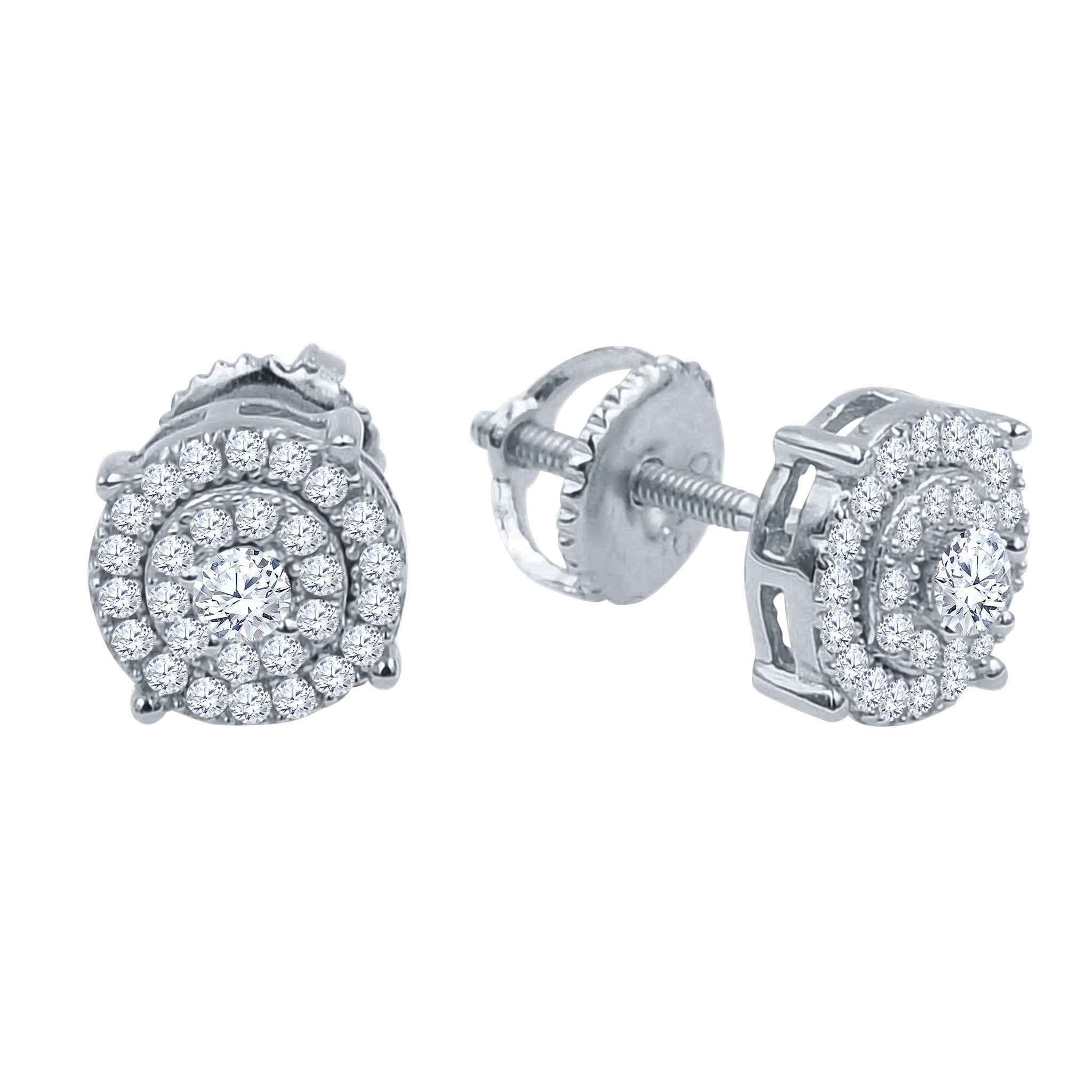 VIRTUOSITY Silver Earrings featuring circular CZ stones and elegant design, perfect for any occasion.