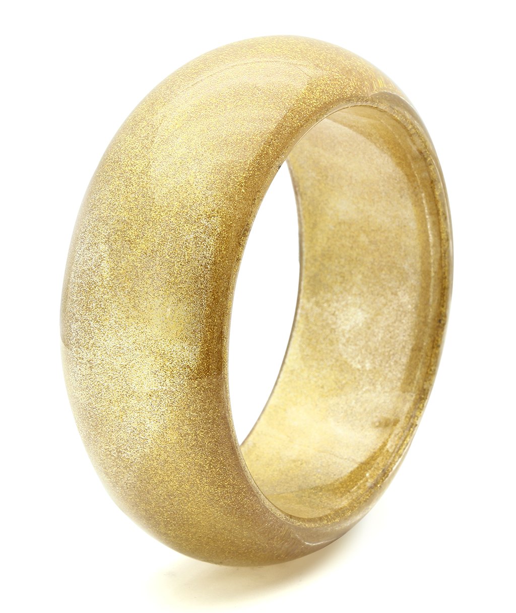 VL037 Resin Bangle featuring a brown synthetic stone, showcasing its elegant design and lightweight structure.