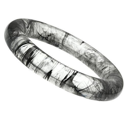 VL050 Resin Bangle with a sleek jet color, showcasing a minimalist design without any stones.