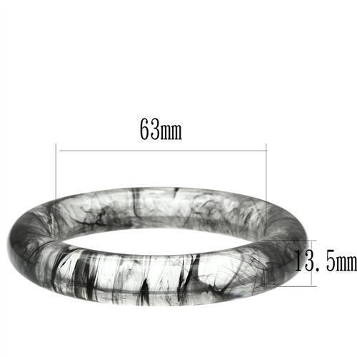 VL050 Resin Bangle with a sleek jet color, showcasing a minimalist design without any stones.