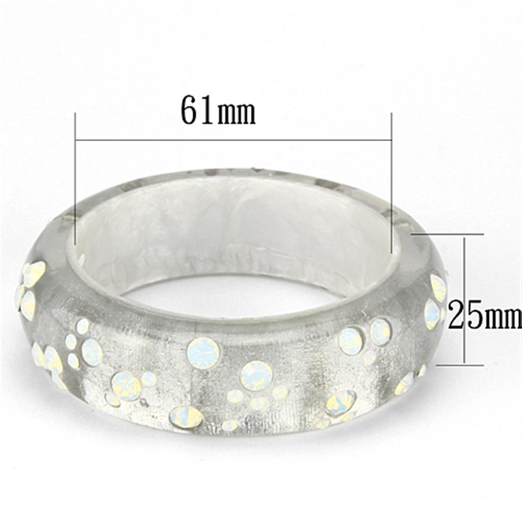 VL092 Resin Bangle featuring Top Grade Crystal in Aurora Borealis, showcasing a rainbow effect with a stylish design.