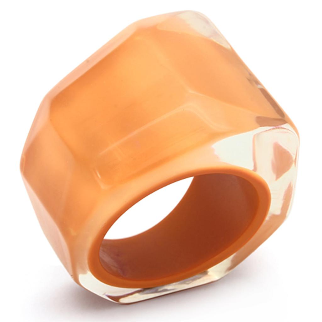 VL094 Resin Ring in vibrant orange color, showcasing a minimalist design without any stones.