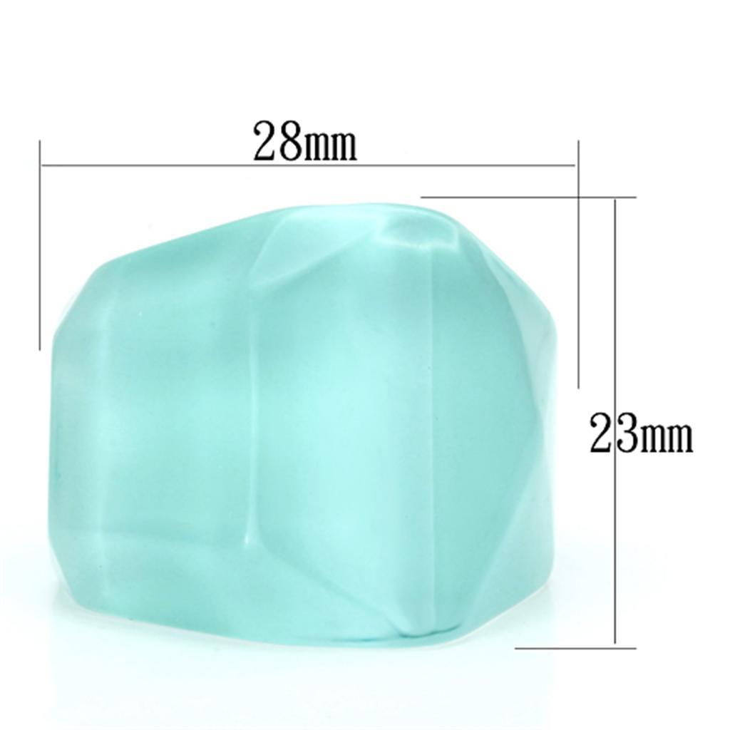 VL095 Resin Ring with No Stone in sea blue color, showcasing a minimalist design.