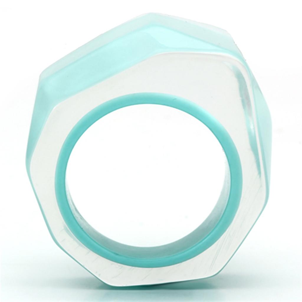 VL095 Resin Ring with No Stone in sea blue color, showcasing a minimalist design.