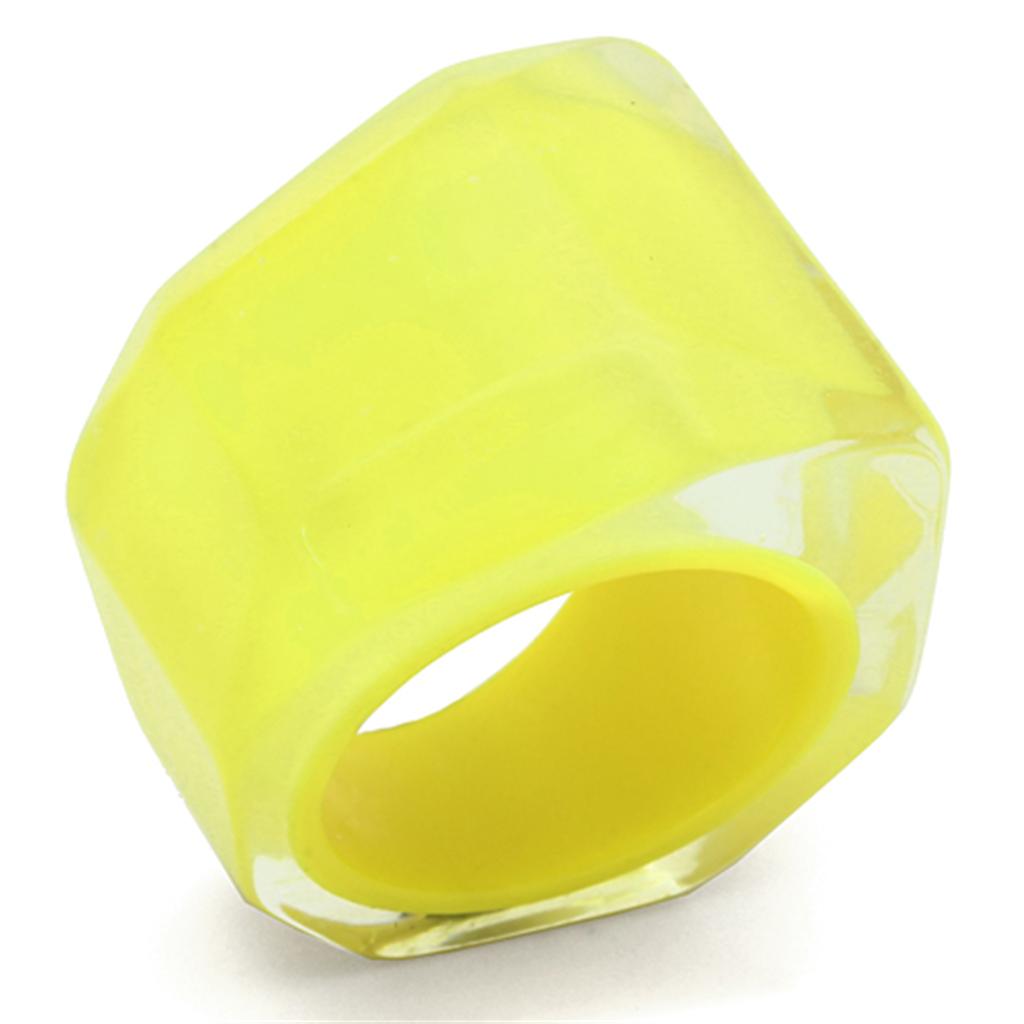 VL096 Resin Ring with No Stone in vibrant citrine yellow, showcasing a sleek and modern design.