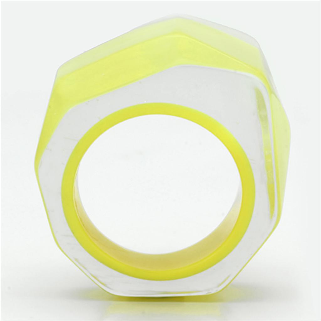 VL096 Resin Ring with No Stone in vibrant citrine yellow, showcasing a sleek and modern design.