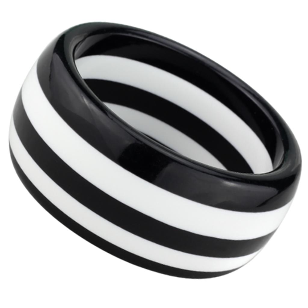 VL127 Resin Bangle with a sleek, minimalist design in jet color, showcasing its lightweight and elegant structure.