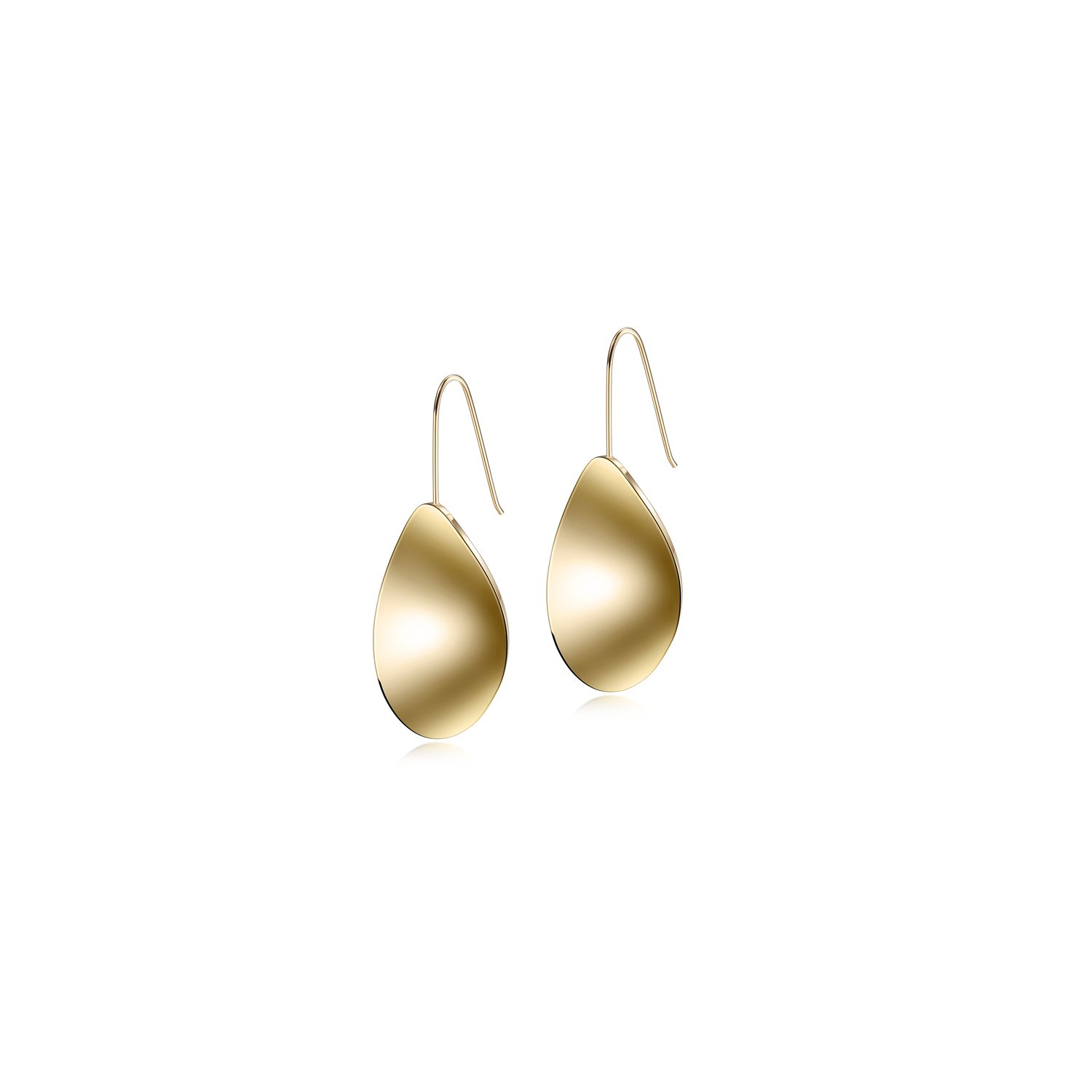 Elegant Waved-Sharp Leaf Earrings made of stainless steel with gold plating, showcasing a unique leaf design.