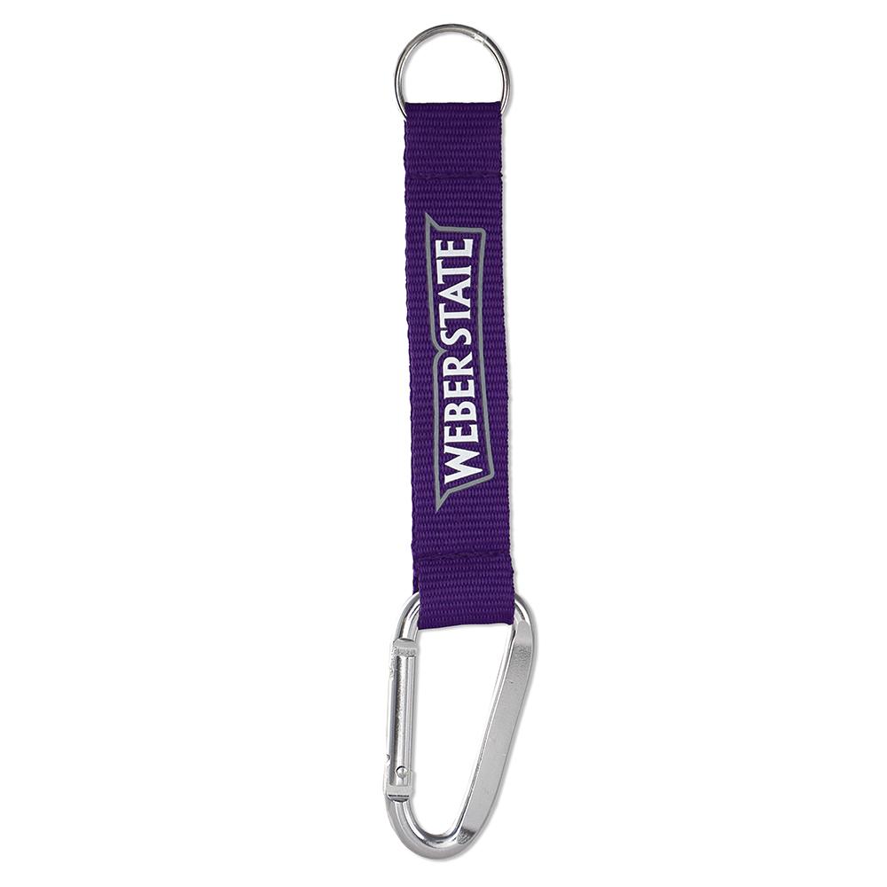 Weber State University lanyard key chain featuring WSU Wildcats logo with carabiner clip and key ring.