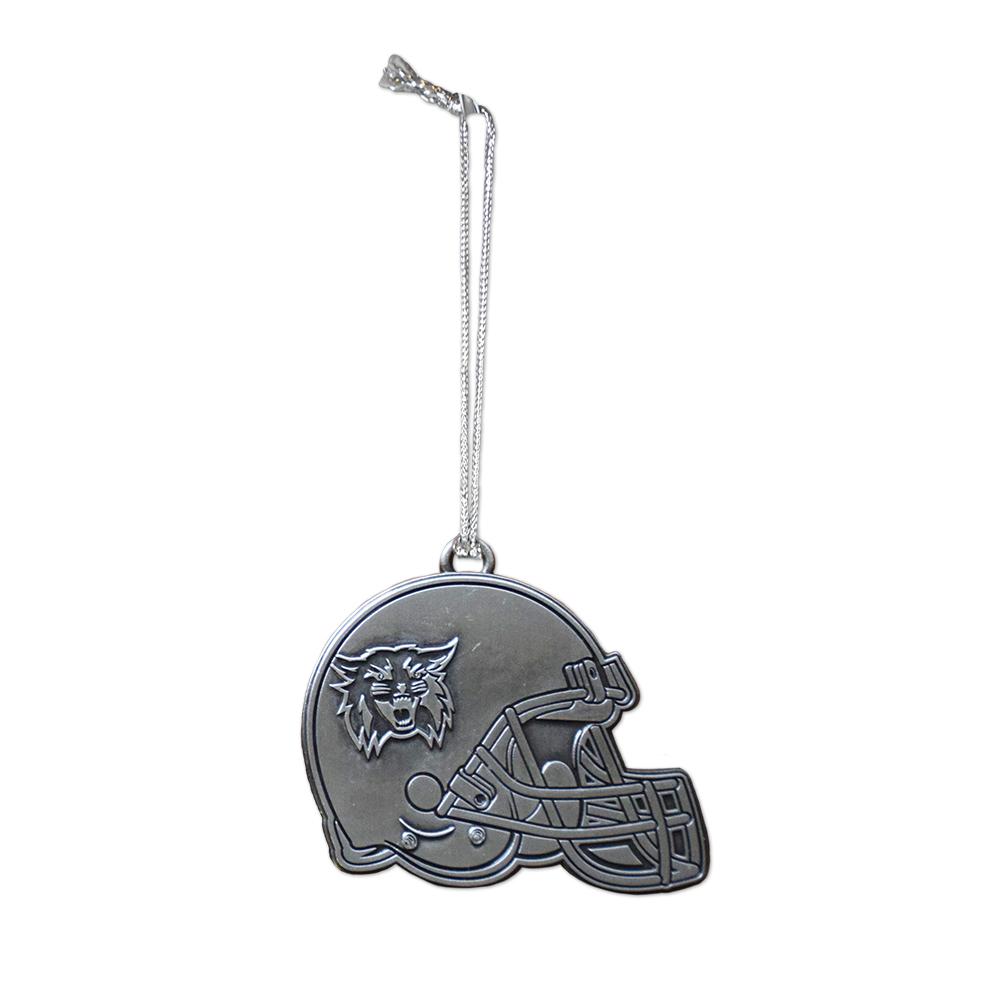 Weber State Shaped metal Ornament featuring the Weber State helmet design, perfect for displaying school spirit.