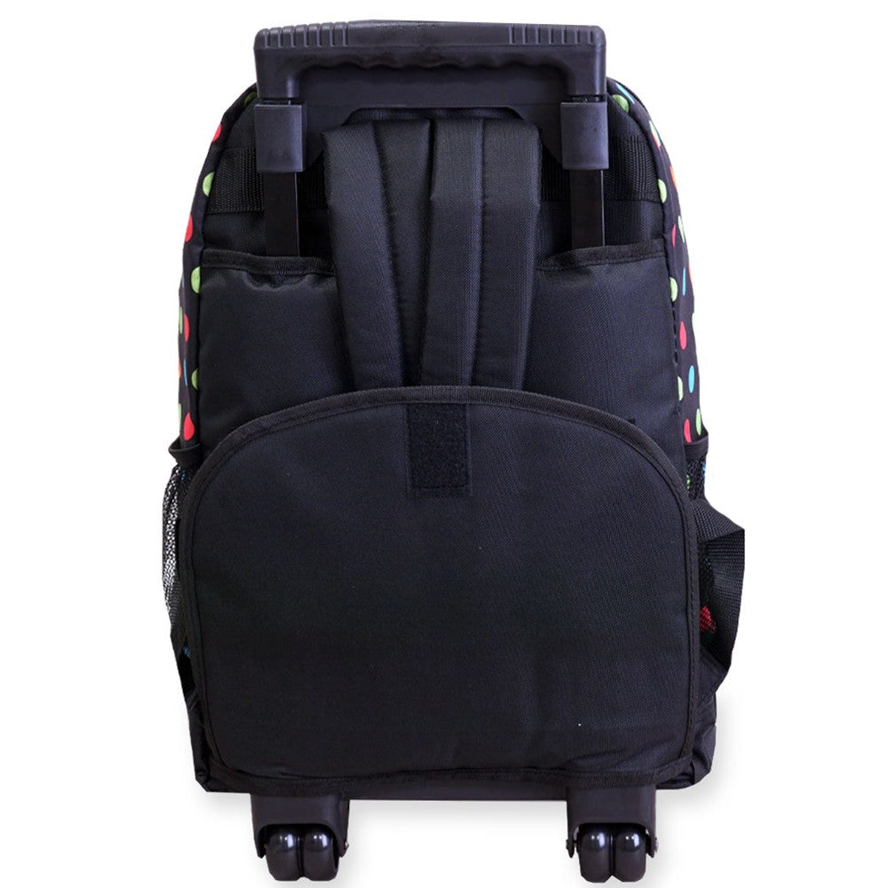 Wheeled Backpack w/ Pattern featuring a rugged design, zippered pockets, and adjustable straps, ideal for hiking and outdoor activities.