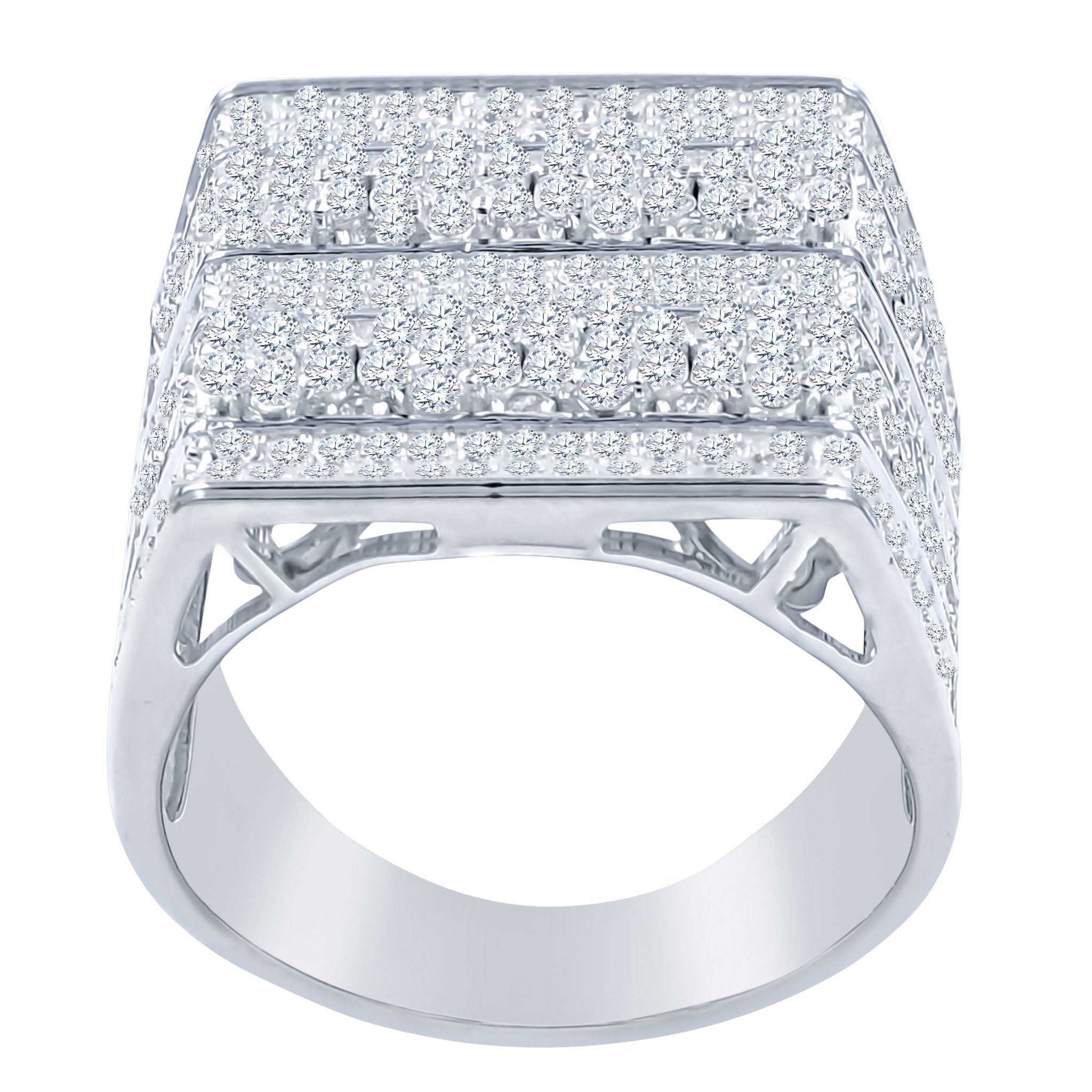 A whimsical silver ring featuring a prong-set design with sparkling cubic zirconia stones, crafted from 925 sterling silver.