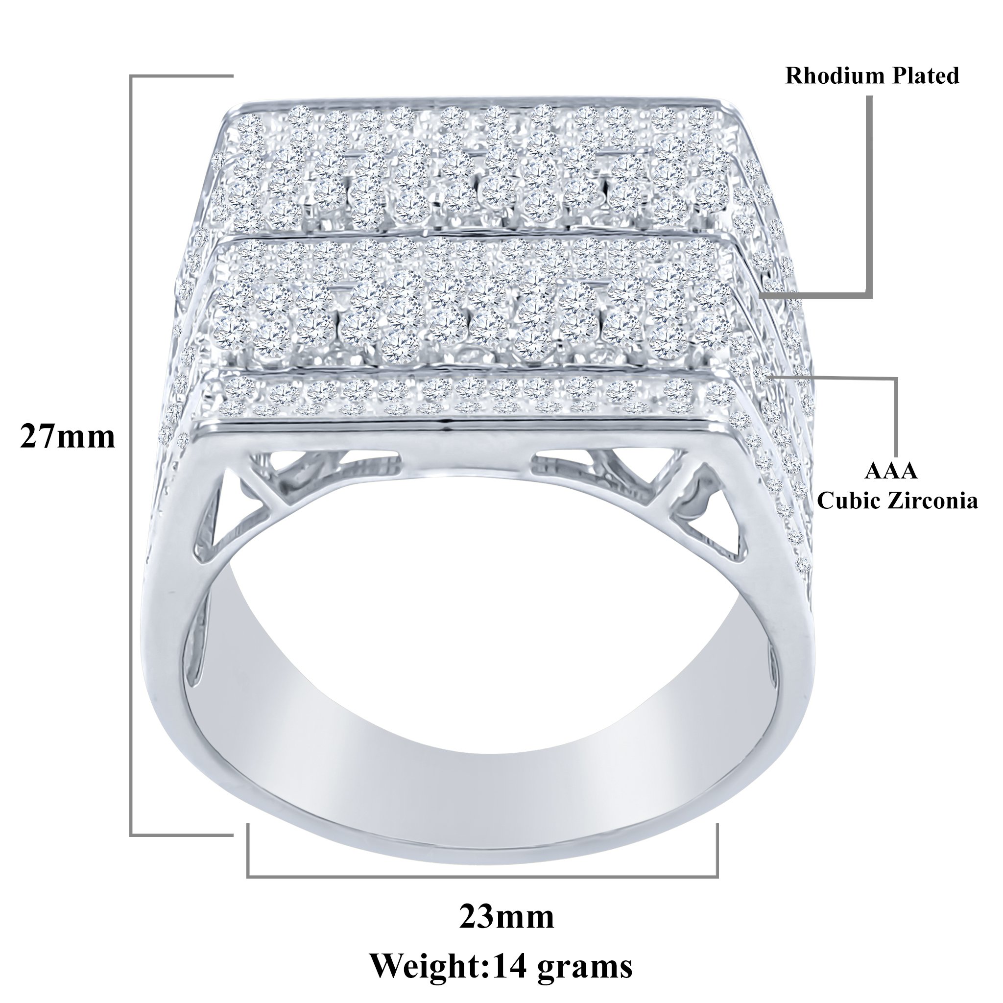 A whimsical silver ring featuring a prong-set design with sparkling cubic zirconia stones, crafted from 925 sterling silver.