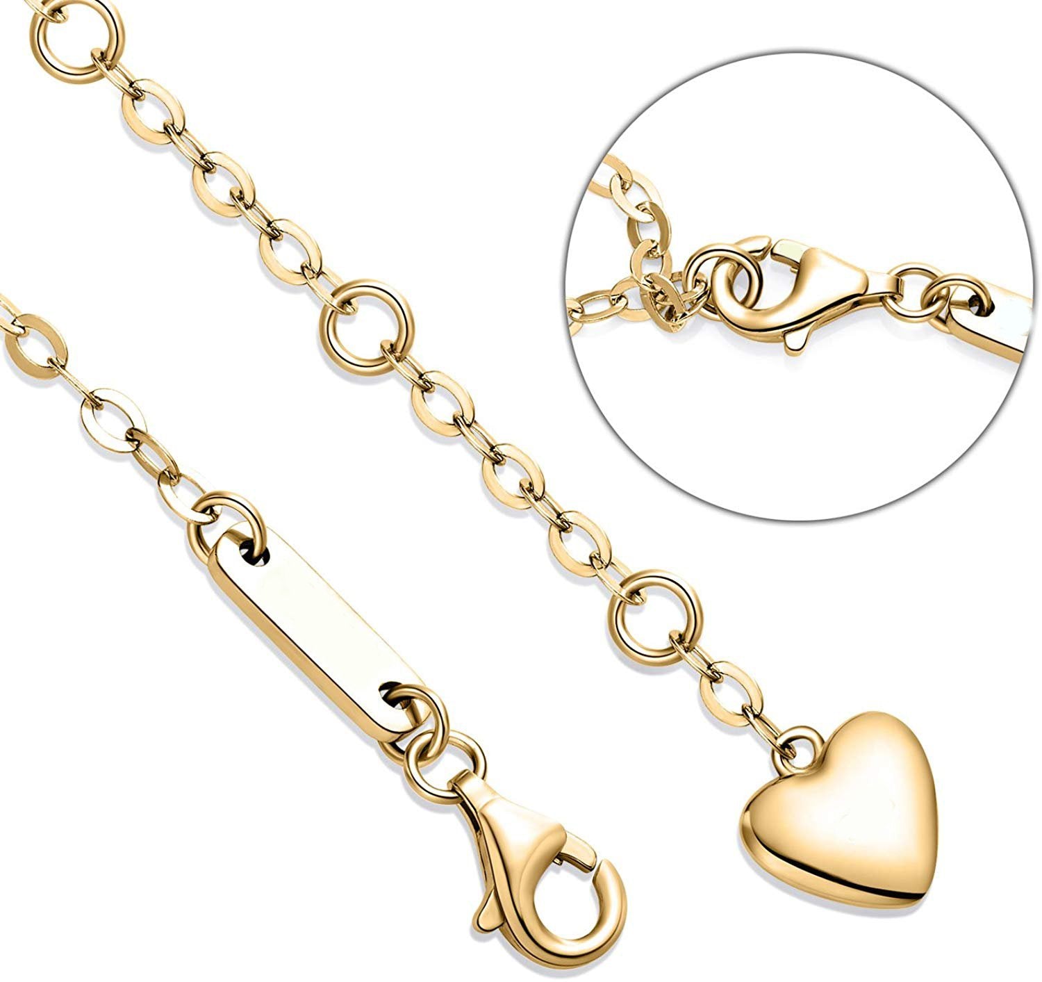 Elegant White Elements Infinite Pendant Chain Bracelet featuring 14K gold plating and a stunning infinity pendant with white elements.