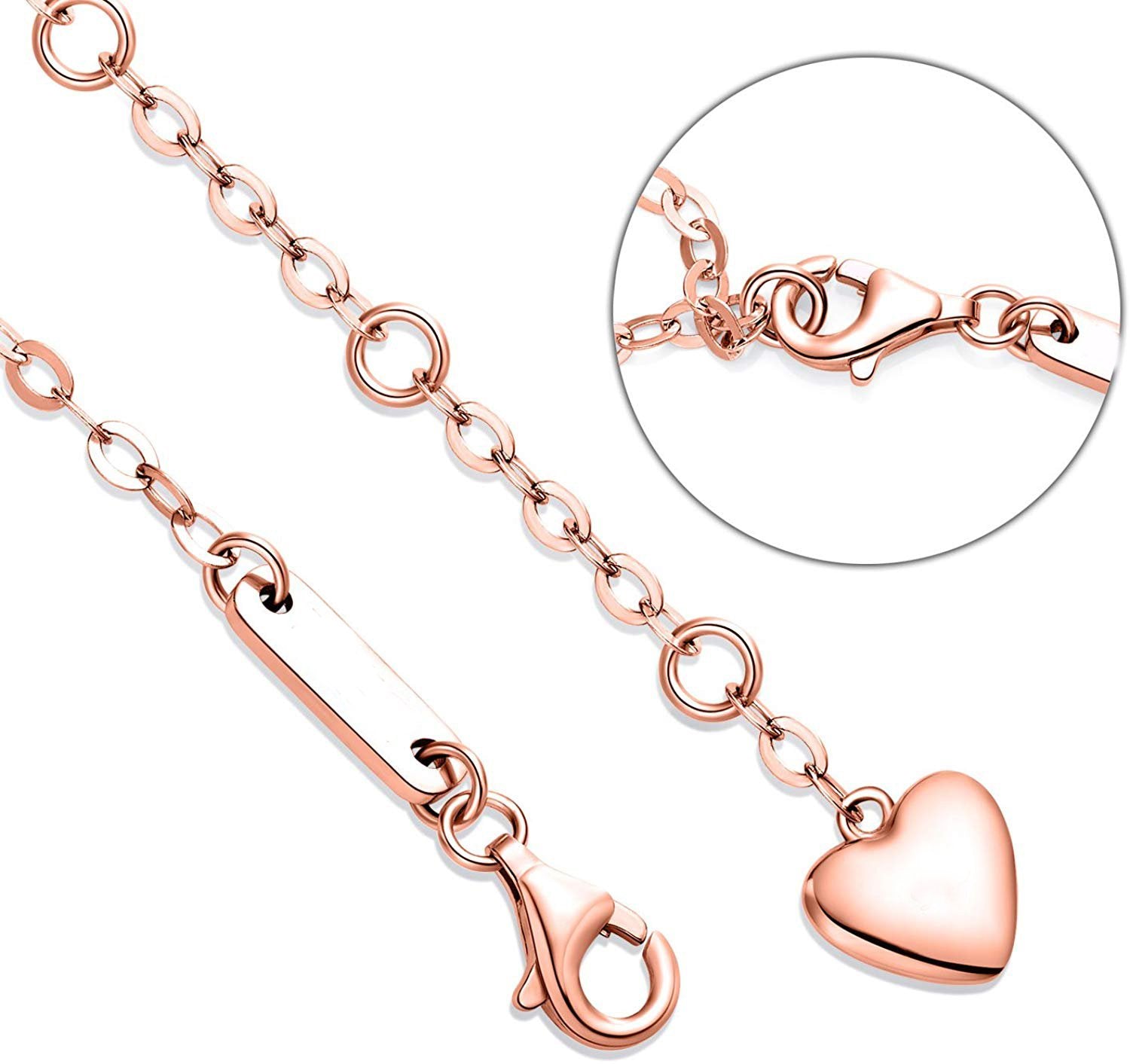 Elegant White Elements Infinite Pendant Chain Bracelet in 14K Rose Gold with a link chain and lobster clasp.