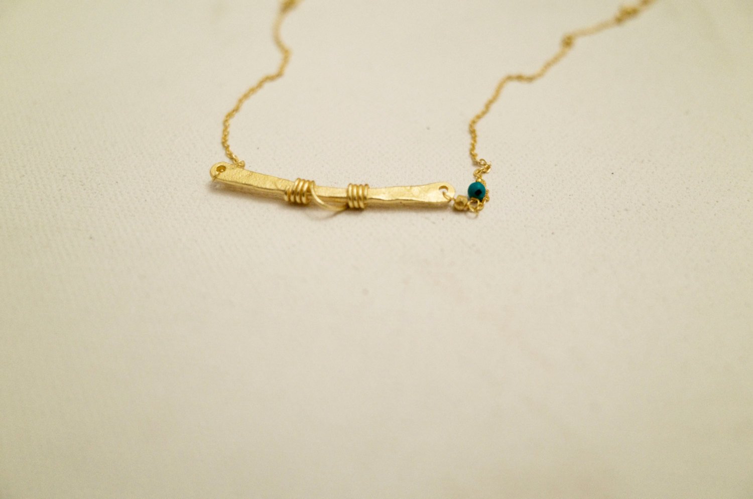 Wholesale 3 Bar and Wire Wrap Pendant with assorted semi-precious beads and delicate gold chain, showcasing elegant craftsmanship.