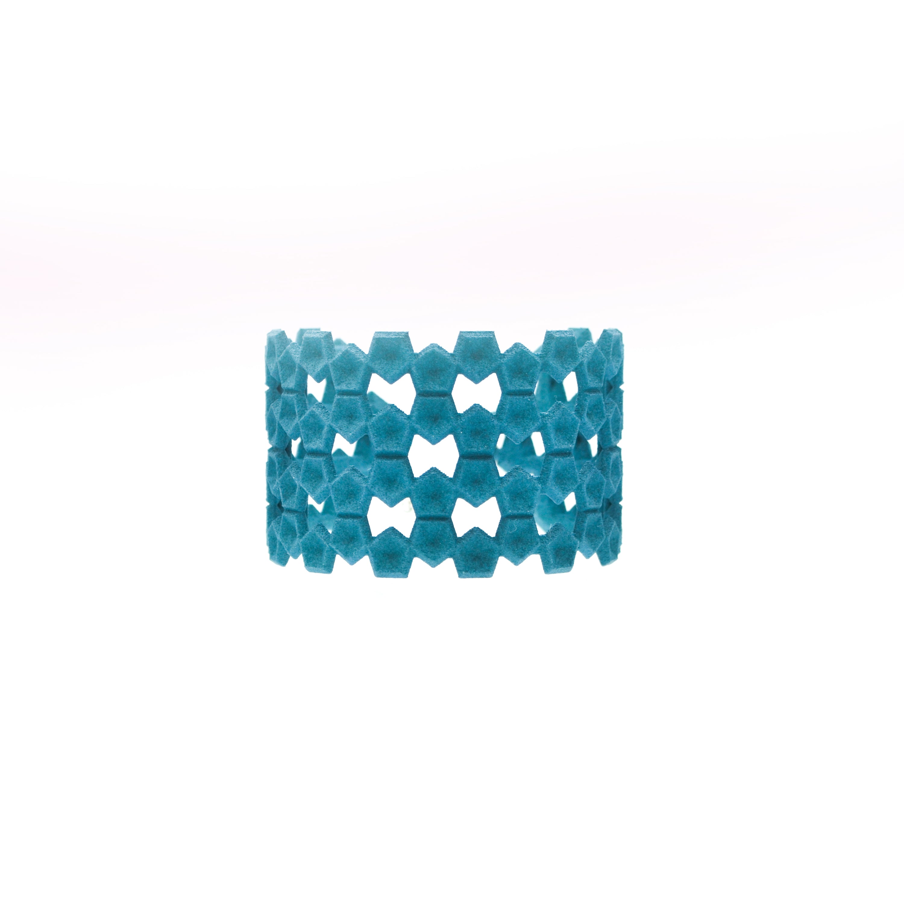 Wide Geometric Lace Bangle in vibrant colors with a unique pentagon design and sterling silver magnetic clasp.