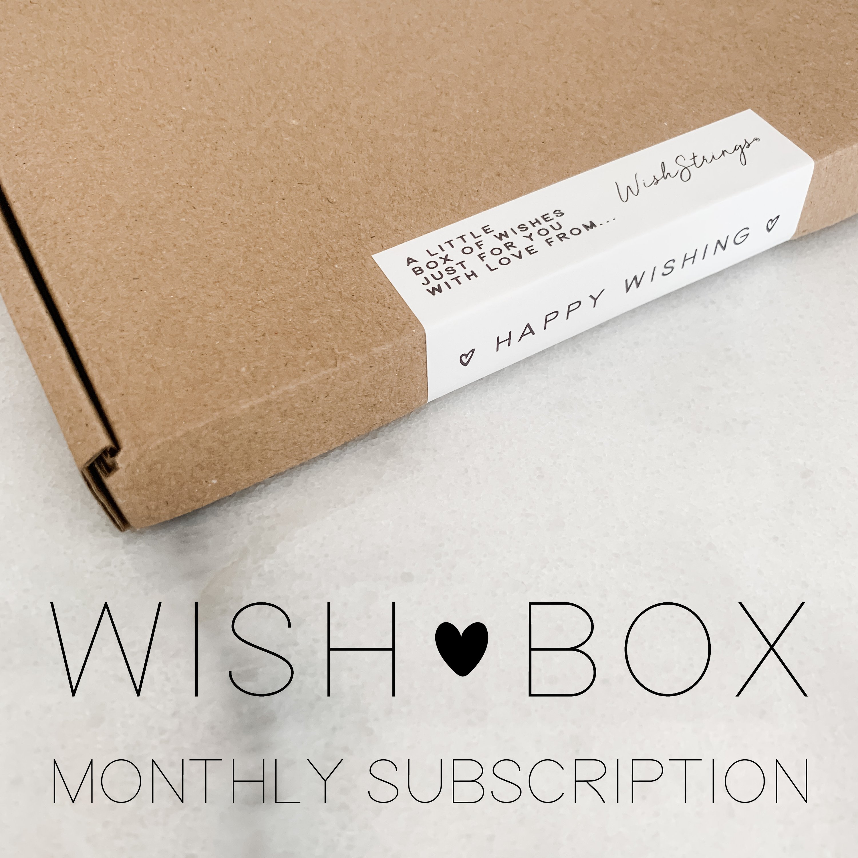 WISH♥BOX subscription box filled with curated gifts and surprises.