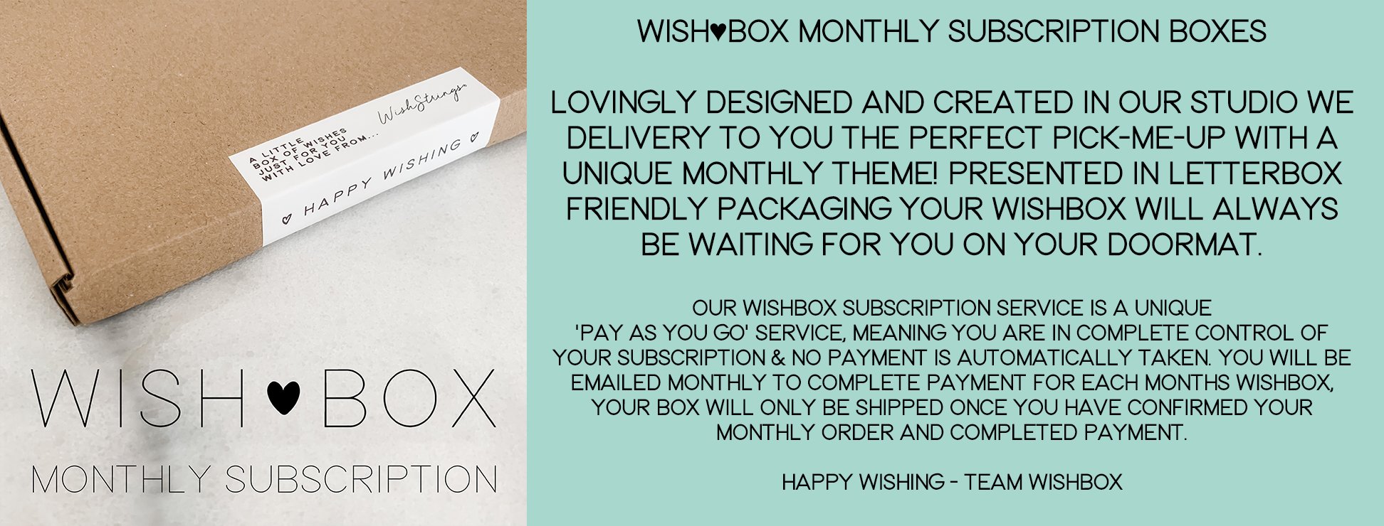 WISH♥BOX subscription box filled with curated gifts and surprises.