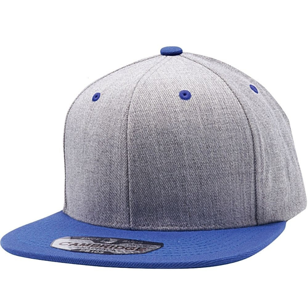 A pack of six stylish wool blend snapback hats featuring a high profile crown and flat visor, perfect for casual wear.