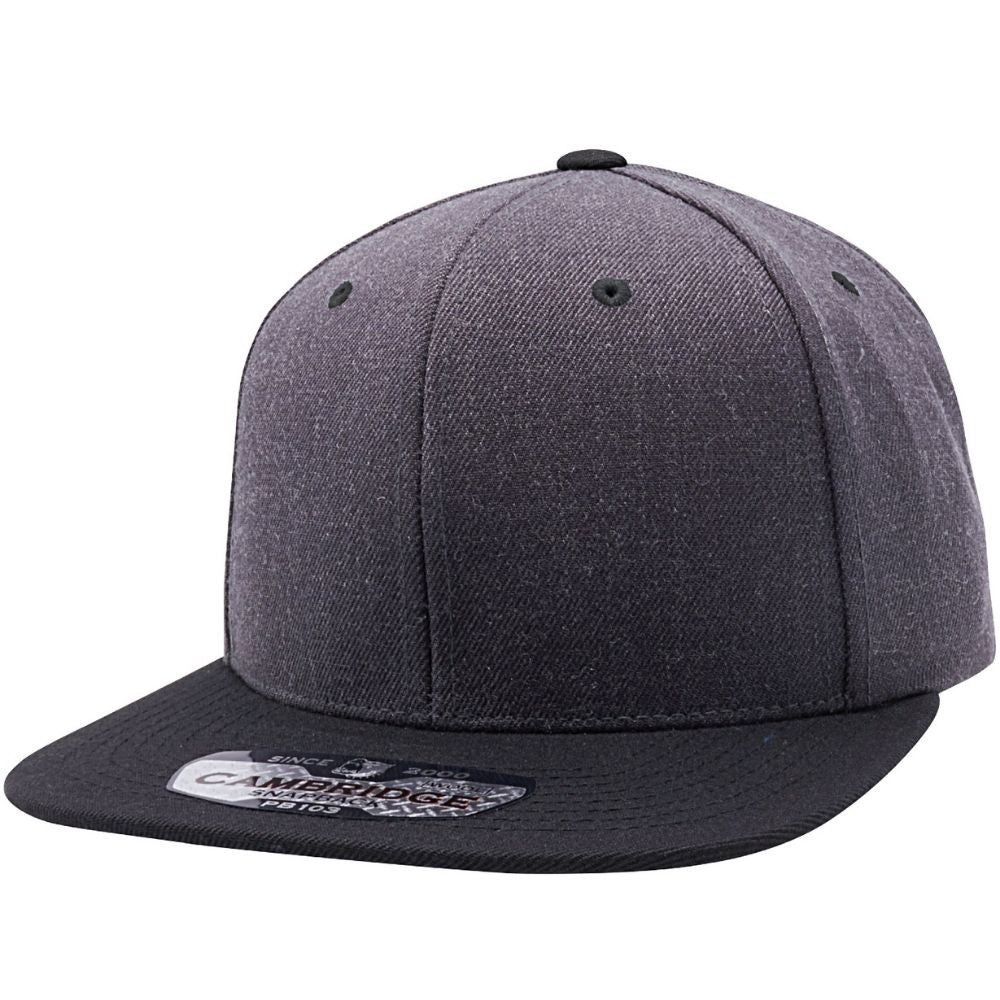 A pack of six stylish wool blend snapback hats featuring a high profile crown and flat visor, perfect for casual wear.