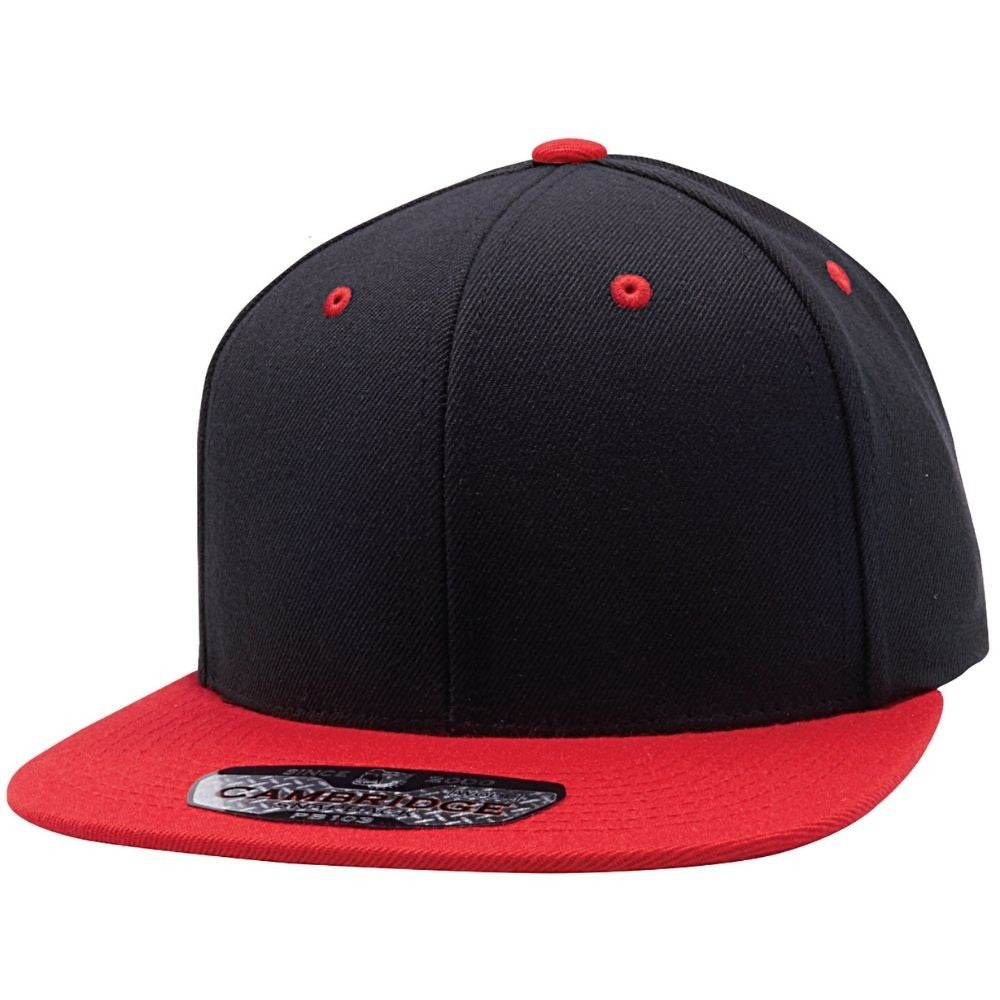 A pack of six stylish wool blend snapback hats featuring a high profile crown and flat visor, perfect for casual wear.