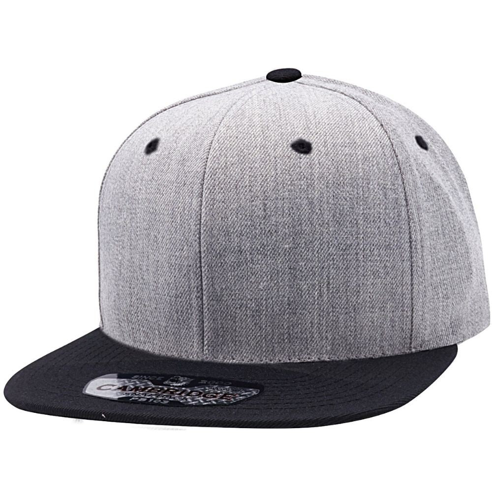 A pack of six stylish wool blend snapback hats featuring a high profile crown and flat visor, perfect for casual wear.