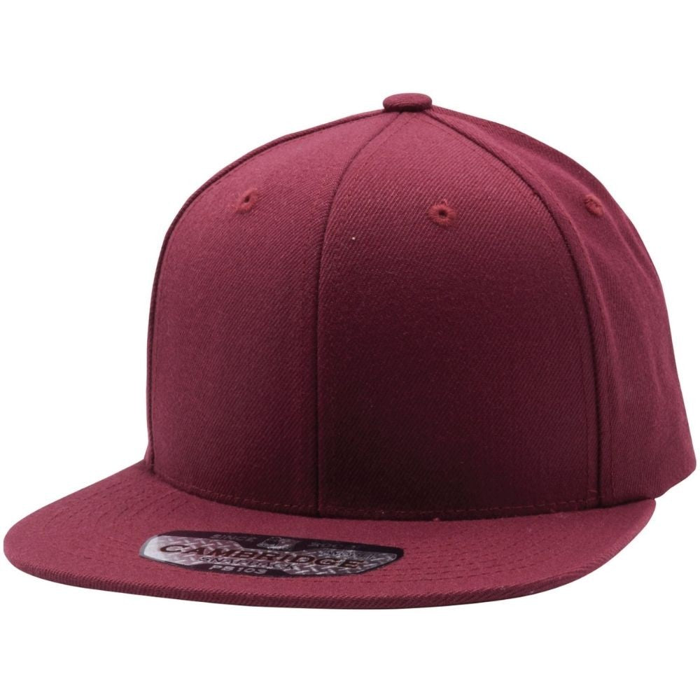 A pack of six stylish wool blend snapback hats featuring a high profile crown and flat visor, perfect for casual wear.