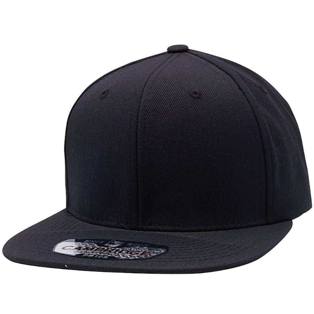 A pack of six stylish wool blend snapback hats featuring a high profile crown and flat visor, perfect for casual wear.