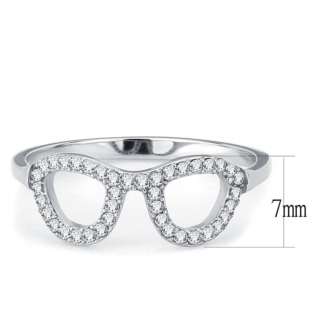 Elegant Women Stainless Steel Ring with Clear Cubic Zirconia, showcasing high polish finish.