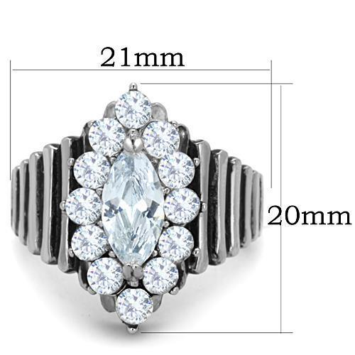 Women Stainless Steel Cubic Zirconia Ring TK1517 with clear stones and high-polished finish, showcasing elegance and durability.