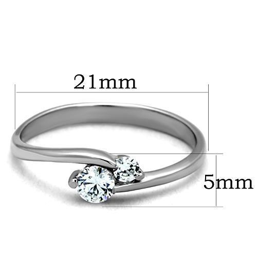 Elegant Women Stainless Steel Ring with Clear Cubic Zirconia Stones, showcasing a high-polished finish and timeless design.