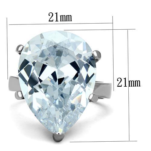 Women Stainless Steel Cubic Zirconia Ring TK1750 featuring a high polished finish and clear cubic zirconia stones, perfect for elegant styling.