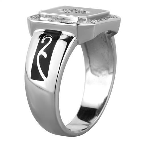 Elegant Women Stainless Steel Ring with Clear Cubic Zirconia, high-polished finish, perfect for any occasion.