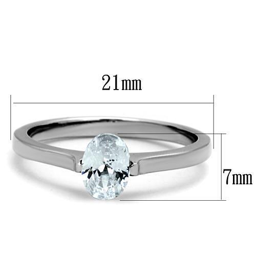 Elegant Women Stainless Steel Ring with Clear Cubic Zirconia, high-polished finish, showcasing its brilliance and style.