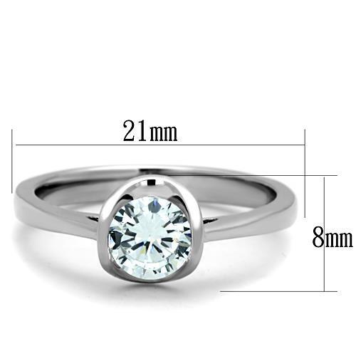 Diamond ring with measurements.