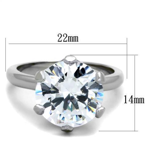 Elegant women's stainless steel ring featuring clear cubic zirconia stones, high polished finish, perfect for everyday wear.