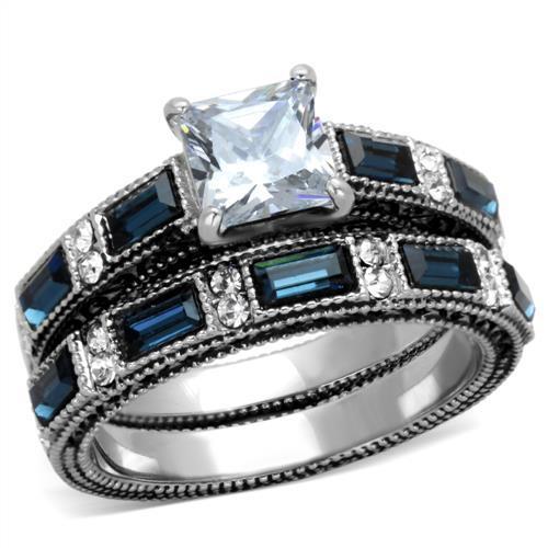 Elegant Women Stainless Steel Ring with Clear Cubic Zirconia, high-polished finish, perfect for everyday wear.