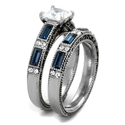 Elegant Women Stainless Steel Ring with Clear Cubic Zirconia, high-polished finish, perfect for everyday wear.