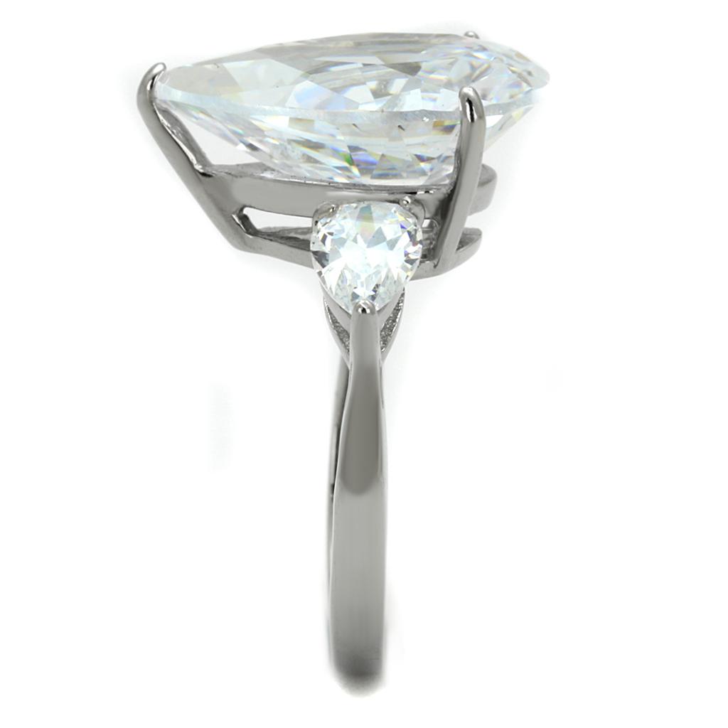 Women Stainless Steel Cubic Zirconia Ring TK2256 with high-polished finish and clear sparkling stones.