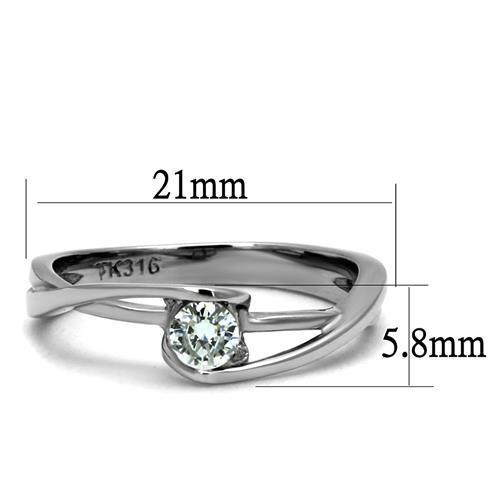 A beautiful Women Stainless Steel Cubic Zirconia Ring TK2835 featuring a high-polished stainless steel band and sparkling clear cubic zirconia stones.