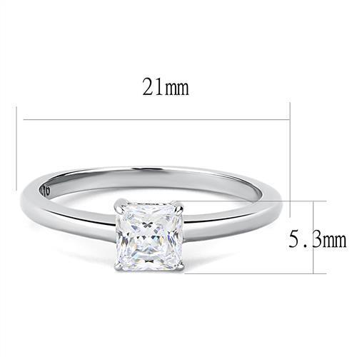 Women Stainless Steel Cubic Zirconia Ring TK3250 featuring high-polished finish and clear cubic zirconia stones, perfect for elegant styling.