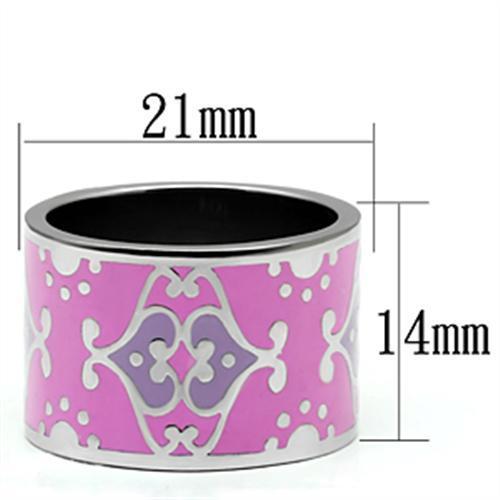 Women Stainless Steel Epoxy Rings TK685 featuring a high-polished finish and vibrant multi-color epoxy design.