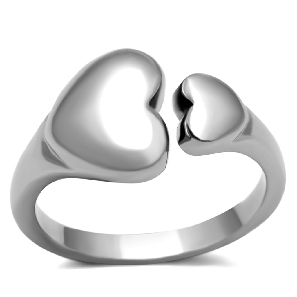 Women Stainless Steel No Stone Ring TK1000 with a high polished finish, showcasing a minimalist design without any stones.