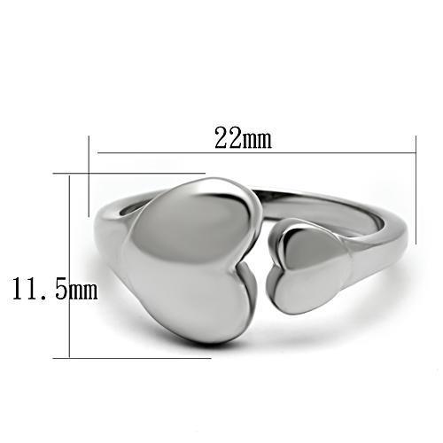 Women Stainless Steel No Stone Ring TK1000 with a high polished finish, showcasing a minimalist design without any stones.